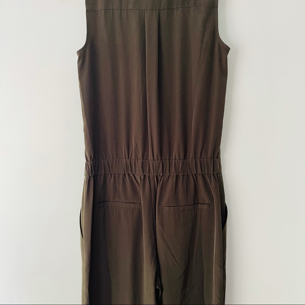 J. Crew Olive Green Sleeveless Trench Jumpsuit - Picture 9 of 11